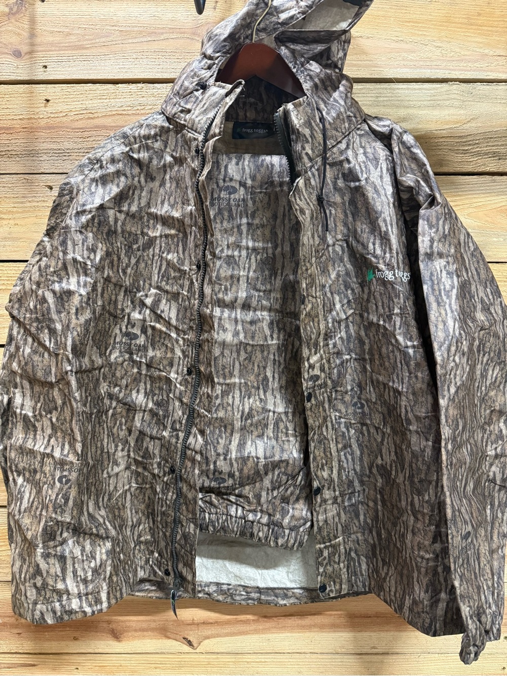 frogg toggs Mossy Oak Bottomland Hooded Rain Jacket & Pants Suit XXL